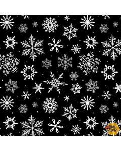 Let's Glow Crazy: Snowflakes (Glow in the Dark) - Blank Quilting 3950g-99 black