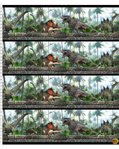 Jurassic: Dinosaur Border -- In The Beginning Fabrics 3jur1 