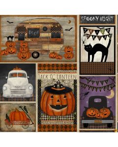 Spooky Night: Patchwork Multi -- 3 Wishes Fabrics 18111 multi