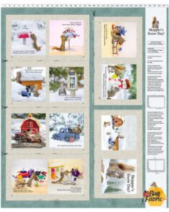 The Secret Life of Squirrels: Storybook Panel (1 yard) Light Taupe -- Clothworks y4219-61 