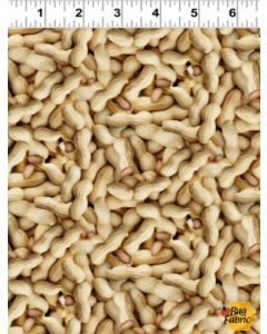 The Secret Life of Squirrels: Peanuts Light Caramel -- Clothworks y4224-64 