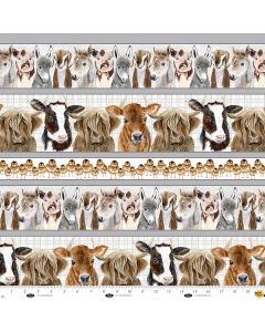 Little Seedlings Farm: Animal Border - Blank Quilting 4387-01 white