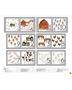 Little Seedlings Farm: Farm Animal Book Panel (1 yard) - Blank Quilting 4390p-01 white