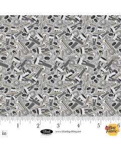 Let's Get Building: Nuts and Bolts Grey - Blank Quilting 4399-98 grey