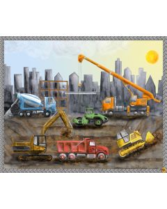 Let's Get Building: Construction Panel (1 yard) - Blank Quilting 4403p-90 multi