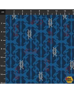 True Blue Sea: Seahorse -- Stof Fabrics 4502-027 blue