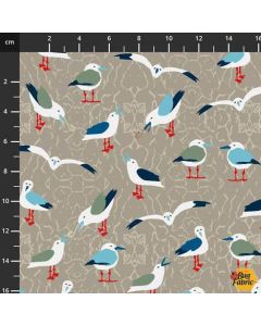 True Blue Sea: Seagull -- Stof Fabrics 4502-030 sand