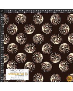 Ink & Myth: Dragon Medallion Black - STOF Fabrics 4504-166