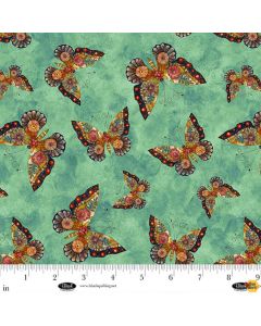 Enchanted Canopy: Butterflies - Blank Quilting 4605-67 teal 
