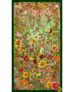Enchanted Canopy: Garden Panel (2/3 yard) - Blank Quilting 4614p-60 lt teal