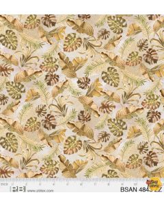 Baby Safari Animals: Jungle Leaves Tan -- P&B Textiles bsan 4843zz