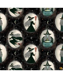 Witchy Wicked by Rose Halsey: Witch Cameos - Blank Quilting 4862-99 black