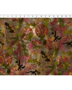 Dragons - The Ancients: Flying Dragons Beige -- In The Beginning Fabrics 4drg-3 