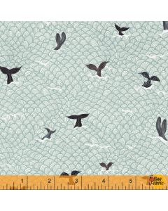 Whale Tales Essentials: Whale Tails Seafoam -- Windham Fabrics 52103d-6