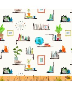 Read: Bookshelf Ivory -- Windham Fabrics 52637-2 -- 2 yards 4" remaining