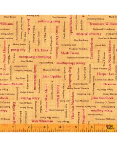Well Read: American Authors Gold Leaf -- Windham Fabrics 52870-7
