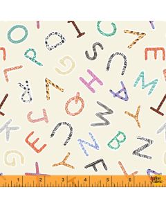A is for Animals: ABC's Alphabet Cream -- Windham Fabrics 52977-2