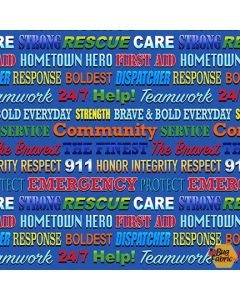 To The Rescue: Rescue Words -- Henry Glass Fabrics 533-77 royal