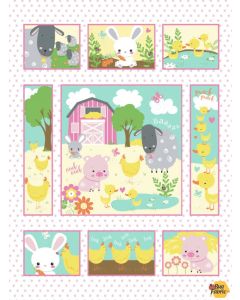 Wee Ones: Baby Farm Animals Panel (1 yard) -- Oasis Fabrics 57-3531