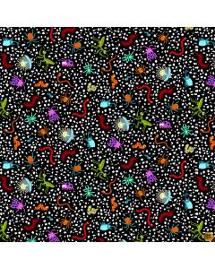 I'm Buggin' Out: Tossed Bugs on Skin Black (Glow in the Dark) -- Studio E 5761g-99