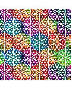 Rainbow Dragon: Spectrum Medallion White -- Studio E Fabrics 5846-1 