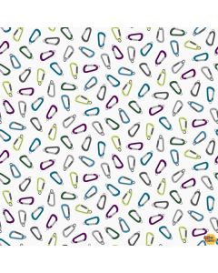 Silent Sports: Carabiners -- Studio E Fabrics 5979-96 multi