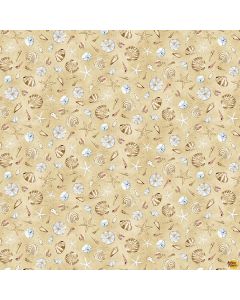 Beach Bound: Tossed Seashells Beige -- Henry Glass Fabrics 602-44 beige - 2 yards 21" remaining