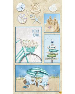 Beach Bound: Beach Panel (2/3 yard) -- Henry Glass Fabrics 610p-41 multi