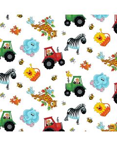 Alpha-Babies: Tossed Animals - Henry Glass Fabrics 615-186 multi