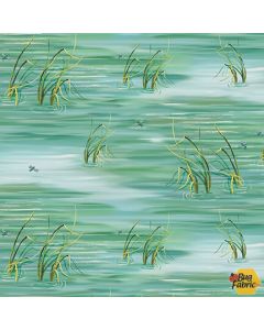 Along the Valley: Water Texture -- Studio E Fabrics 6447-11 blue - 2 yards 7" remaining