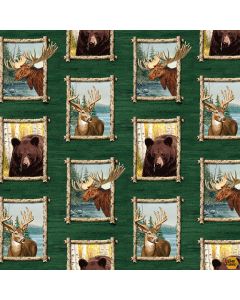 Along the Valley: Continuous Blocks -- Studio E Fabrics 6455-66 hunter - 19" remaining