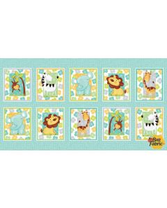 Sweet Safari: Animal Block Panel (2/3 yard) - Studio E 7235-11