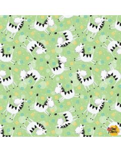Sweet Safari: Tossed Zebras Green - Studio E 7239-66