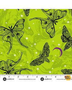 Phantasm: Mystic Moths Venom -- Andover Fabrics A-1516-g
