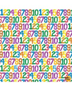 The Very Hungry Caterpillar: White Numbers - Andover Fabrics A-8239-x