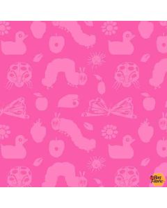 Eric Carle: 50th Anniversary Edition Very Hungry Caterpillars and Bugs Pink -- Andover Fabrics a-8939-e