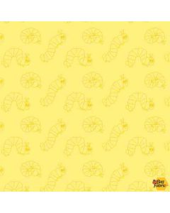 Eric Carle: 50th Anniversary Edition Very Hungry Caterpillars Yellow -- Andover Fabrics a-8940-y