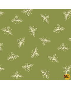French Bee: Olivette Bees -- Andover Fabrics a-9084-g4 - 1 yard 23" remaining