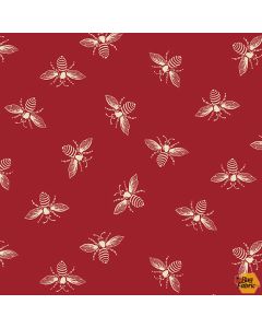 French Bee: Cranberry Bees -- Andover Fabrics a-9084-r2 - 