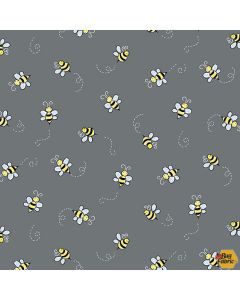Bumble Bee: Dark Gray -- Andover Fabrics a-9715-c