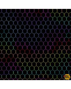 Chicken Wire: Rainbow Black -- Andover a-9728-k