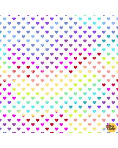 Hearts: Multi Hearts White - Andover Fabrics A-9793-L