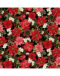 'Tis The Season: Medium Floral and Snowflakes - Studio E Fabrics 7678-99
