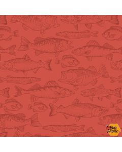 River Rhythms: Tone on Tone Salmon - Studio E Fabrics 7964-80 Dark Salmon