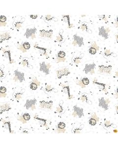 Moonlit Dreams: Tossed Animals Charcoal - Studio E Fabrics 8023-09