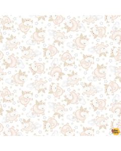 Moonlit Dreams: Tossed Hippos Blush - Studio E Fabrics 8028-03