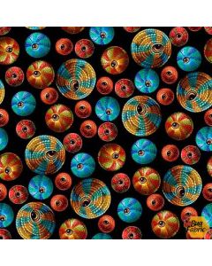 Stay Magical: Bulging Dots Black - Studio E Fabrics 8053-99 black