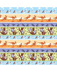 Aussie Oz-Born: Aussie Stripe Border - Studio E Fabrics 8095-36