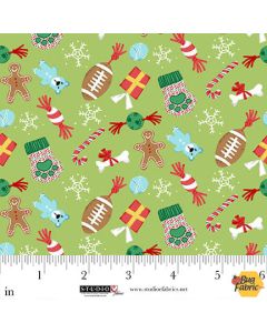 Merry Woof-Mas: Dog Toys Toss - Studio E Fabrics 8355-64 lime