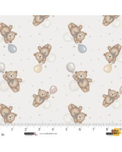 Sleepy Teddy: Flying Teddy Bears - Studio E Fabrics 8520-13 gray/multi
